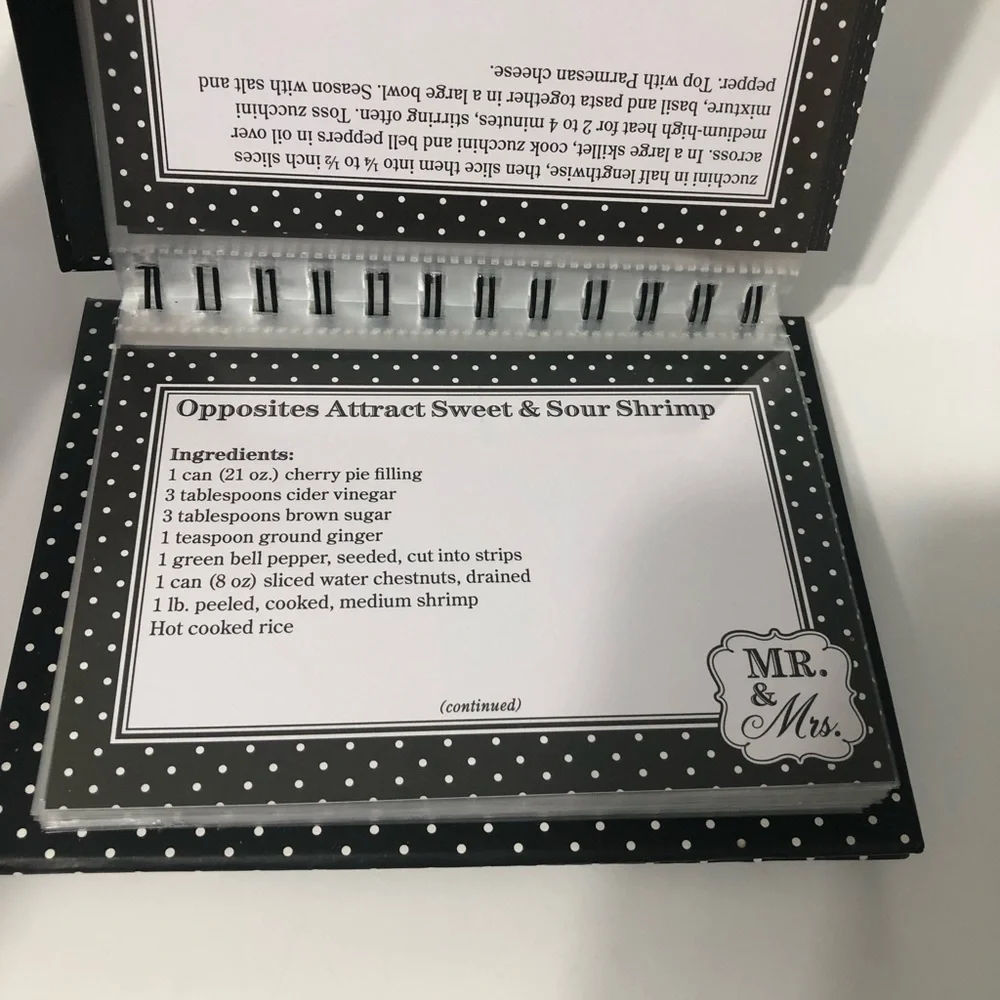Newlyweds in the kitchen recipe ring binder wedding shower gift recipe cards‎